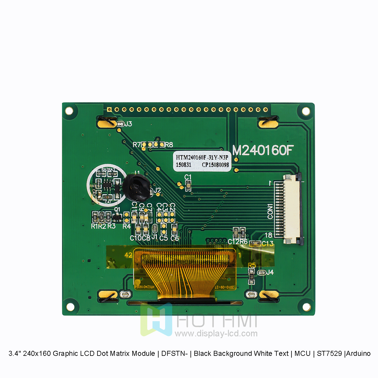 3.4寸240x160图形LCD点阵模组 | DFSTN- | 黑底白字 | MCU | ST7529 |Arduino