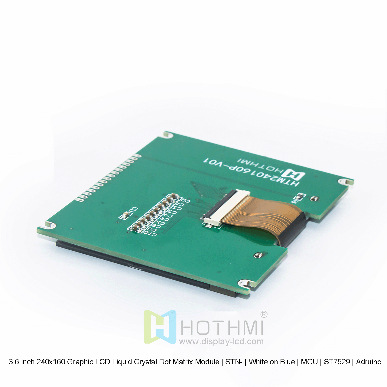 3.6寸240x160图形LCD液晶点阵模块 | STN- | 蓝底白字 | MCU | ST7529 | Arduino