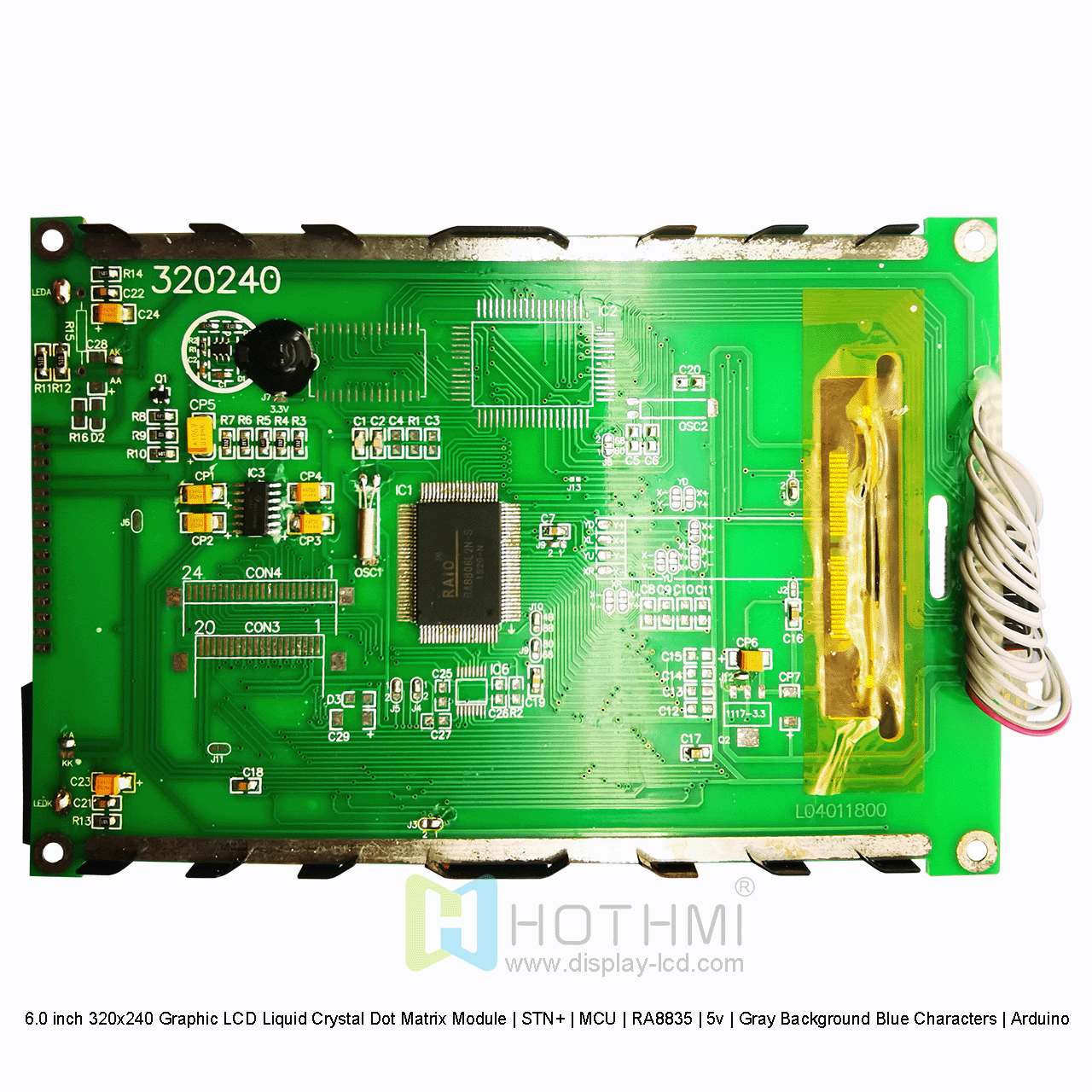 6.0寸320x240图形LCD液晶点阵模组 | STN+ | MCU | RA8835 | 5 v |灰底蓝字 | Arduino 