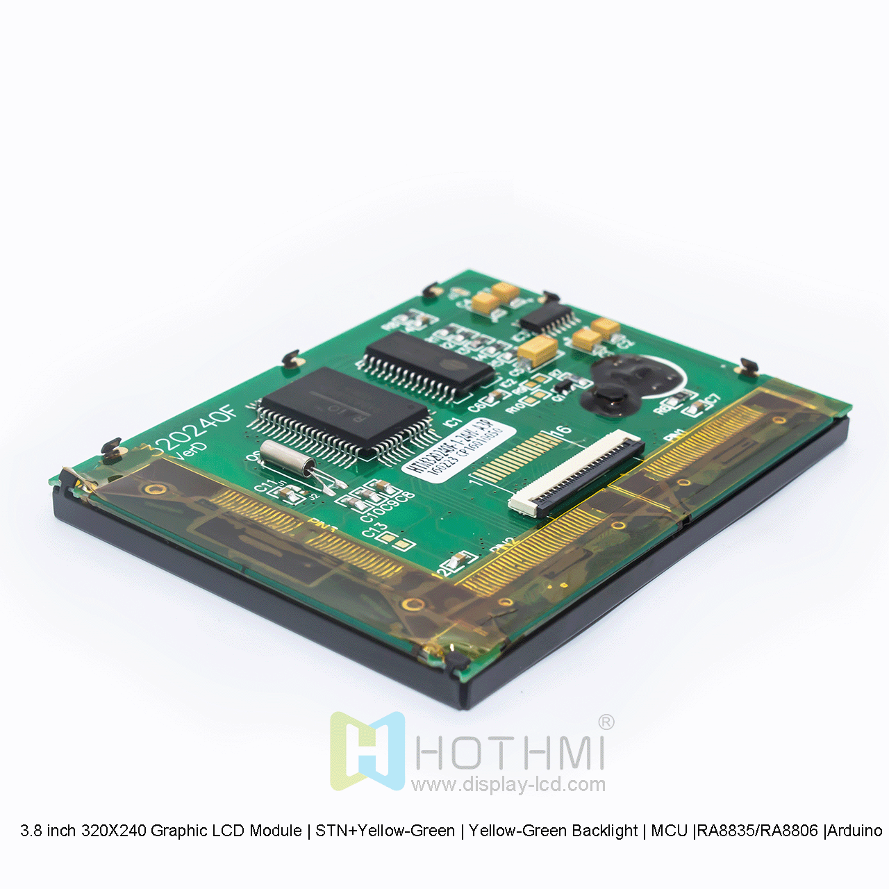 3.8寸320X240 图形液晶模块 | STN+黄绿 | 黄绿背光 |  MCU |RA8835/RA8806 |Arduino