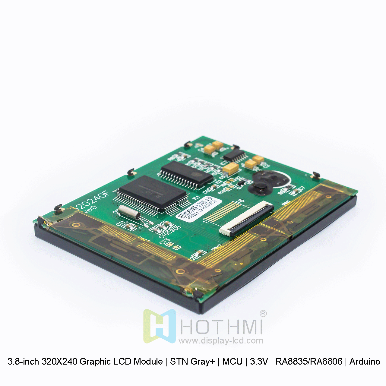 3.8寸320X240 图形液晶模块 | STN灰+ |  MCU | 3.3V | RA8835/RA8806 | Arduino 