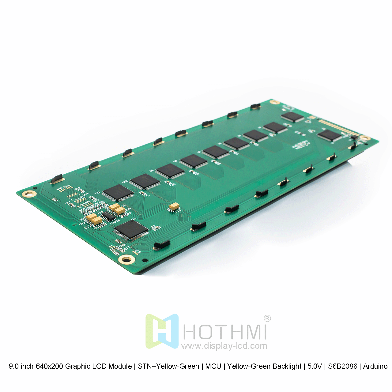 9.0寸640x200图形LCD液晶显示模组 | STN+黄绿 |  MCU |黄绿背光 | 5.0V | S6B2086 | Arduino 