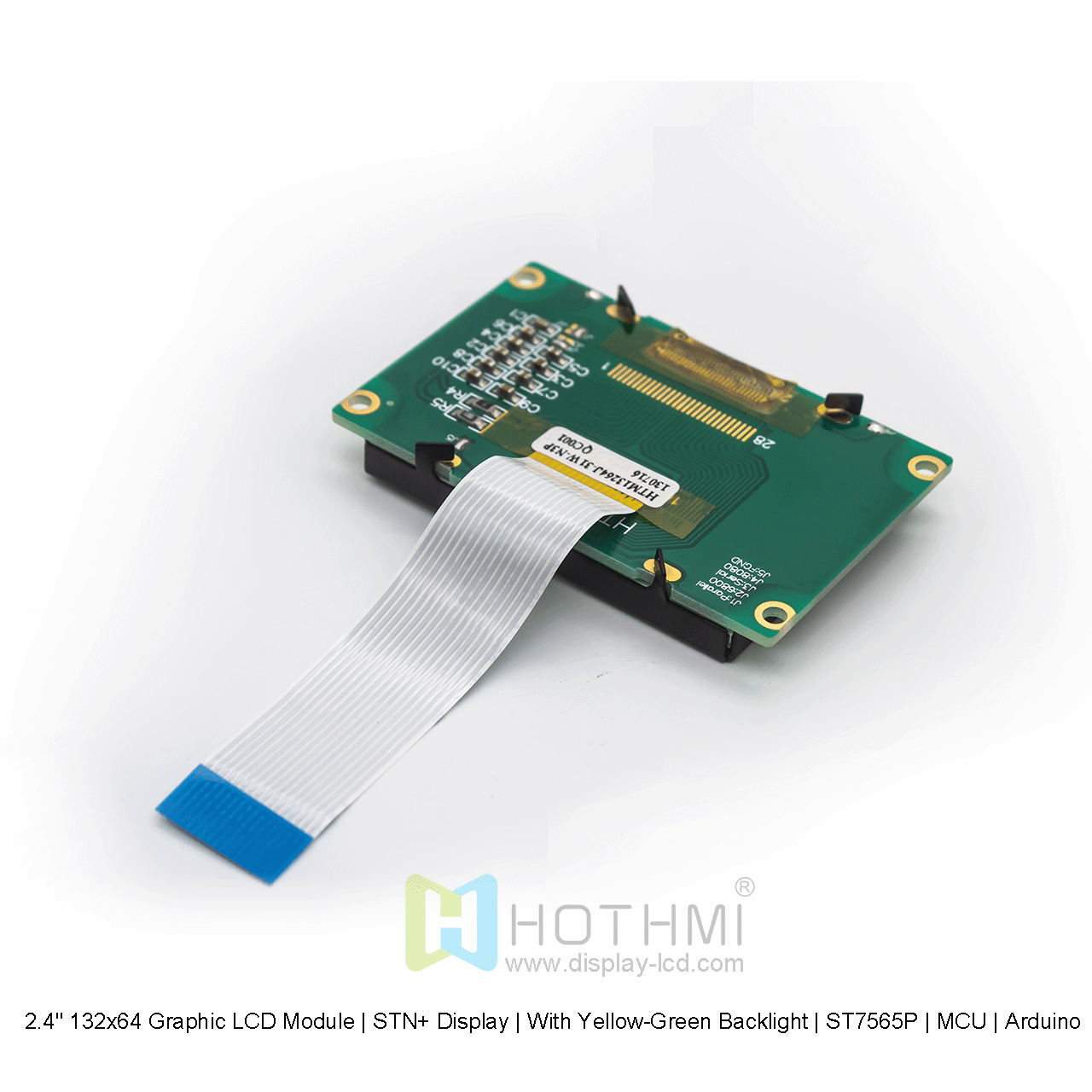 2.4寸132x64 图形 LCD 模块 | FSTN+ 显示 | 白底灰字 | ST7565P | MCU | Arduino