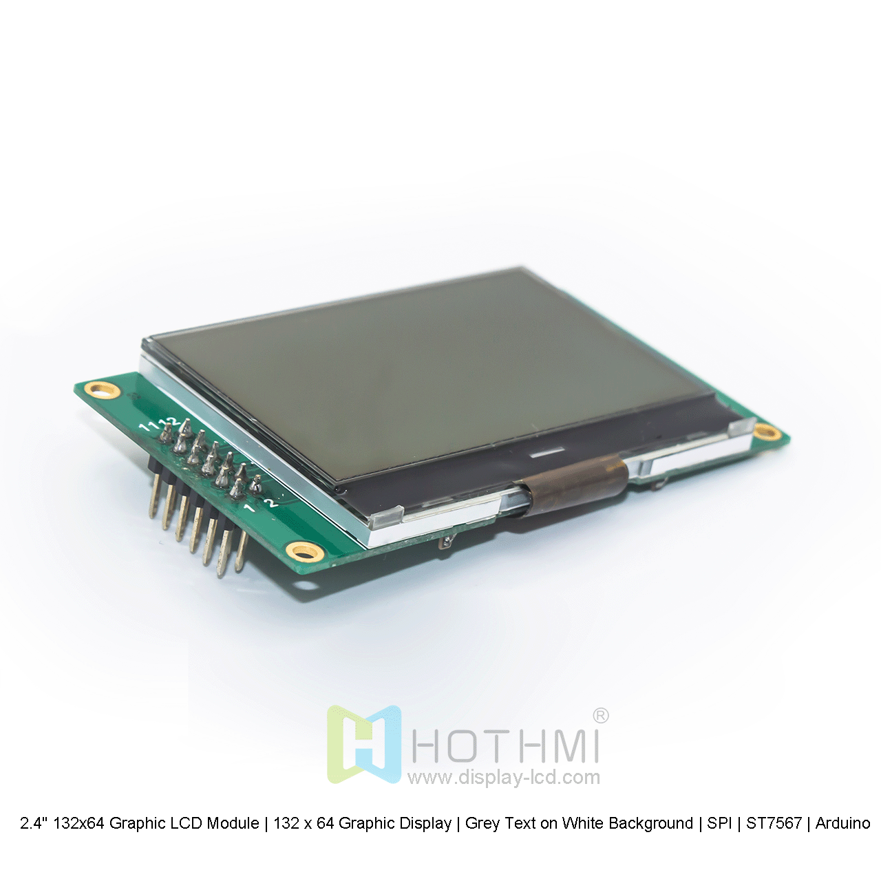 2.4寸132x64 图形液晶显示模组 | 132 x 64 图形显示屏 | 白底灰字 | SPI | ST7567 | Arduino