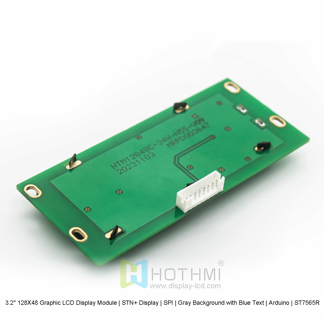 3.2寸128X48图形液晶显示模块  | STN+ 显示屏 | SPI | 灰底蓝字 | Arduino | ST7565R