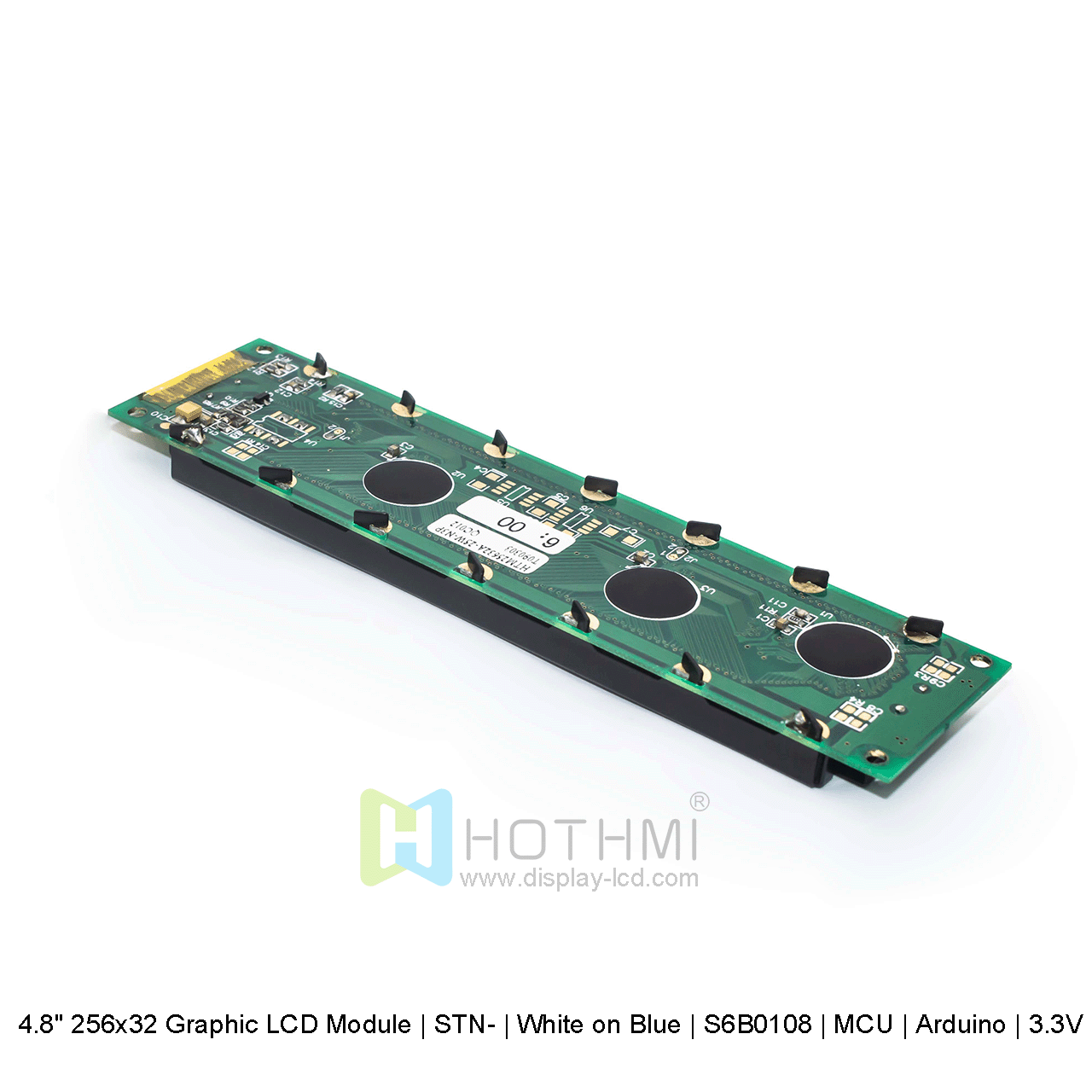 图形 LCD 模块 | STN- | 4.8寸256x32 蓝底白字 | S6B0108 | MCU | Arduino | 3.3V