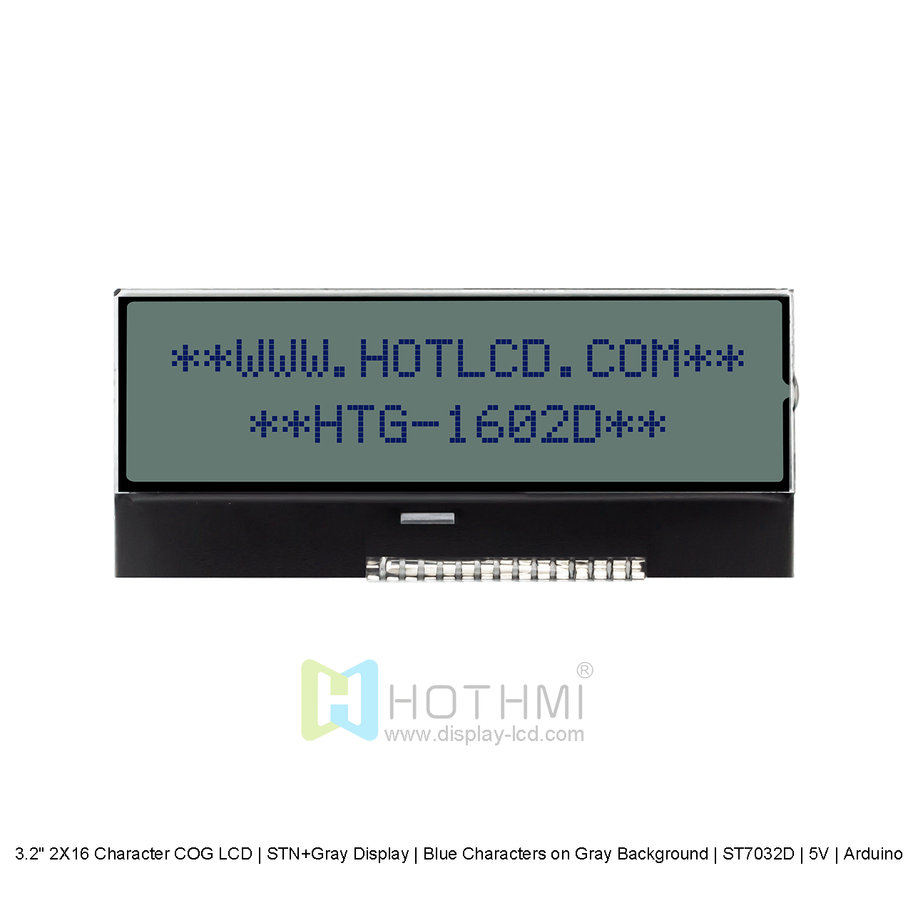 16x2 字符 COG LCD | STN-灰色，带白色背光