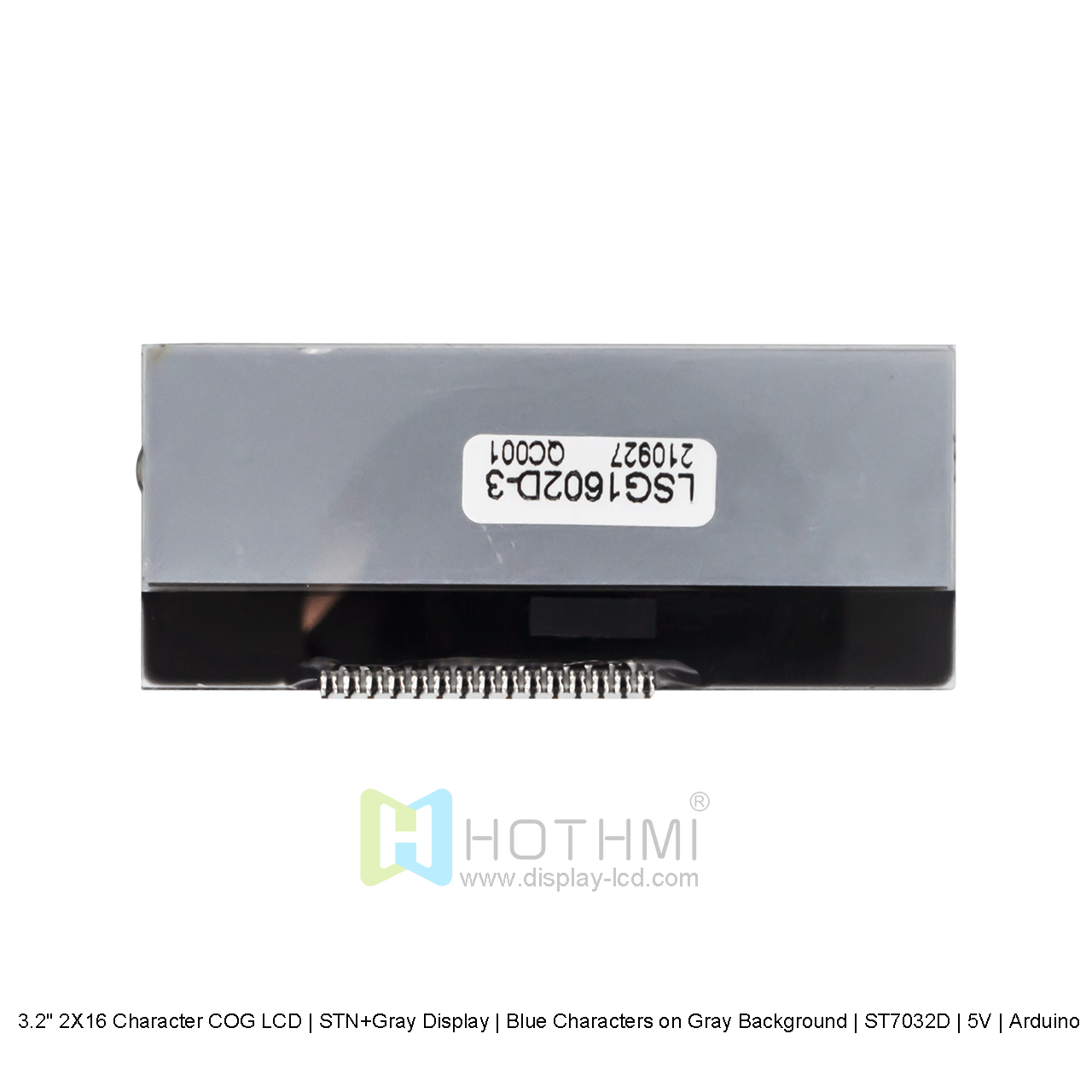 16x2 字符 COG LCD | STN-灰色，带白色背光