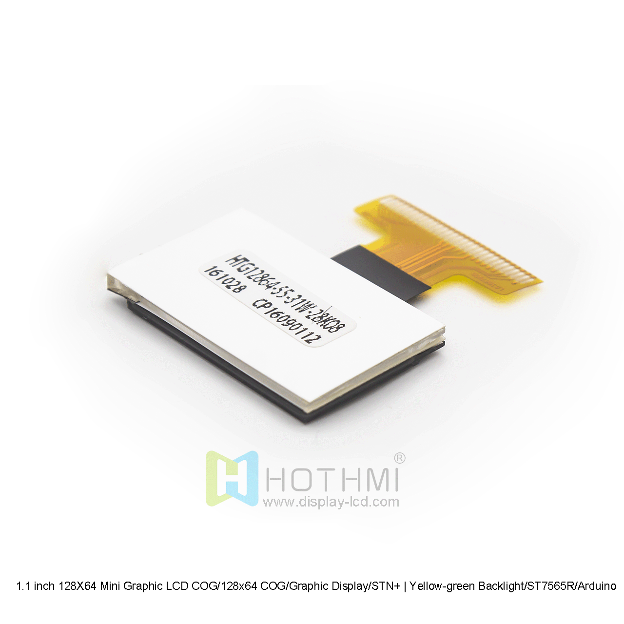 1.1寸128X64迷你图形液晶COG/12864 COG/图形显示器 /STN+ | 黄绿背光/ST7565R/Arduino