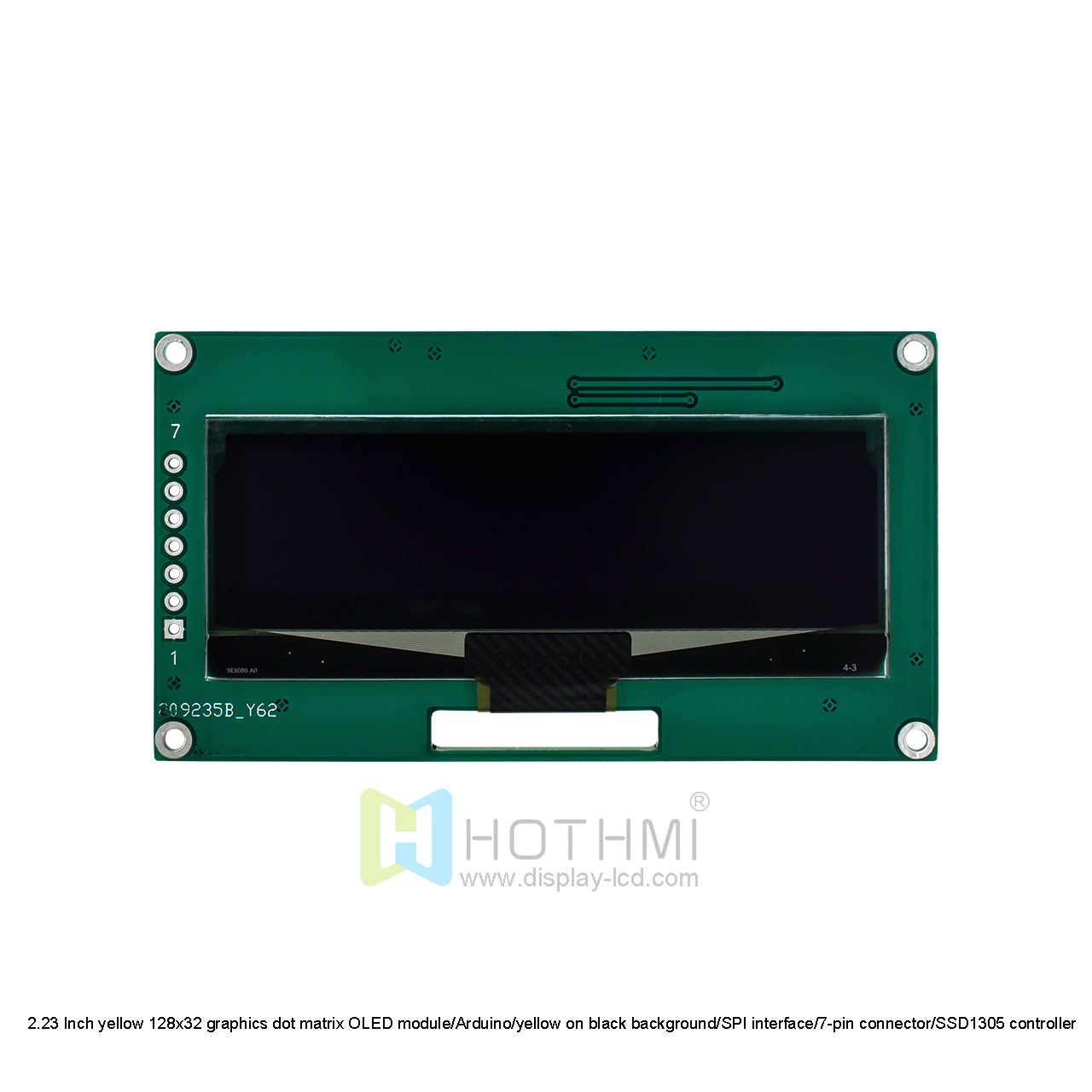 12832黑底黄字图形点阵OLED模组/Arduino//SPI接口/7针 SSD1305