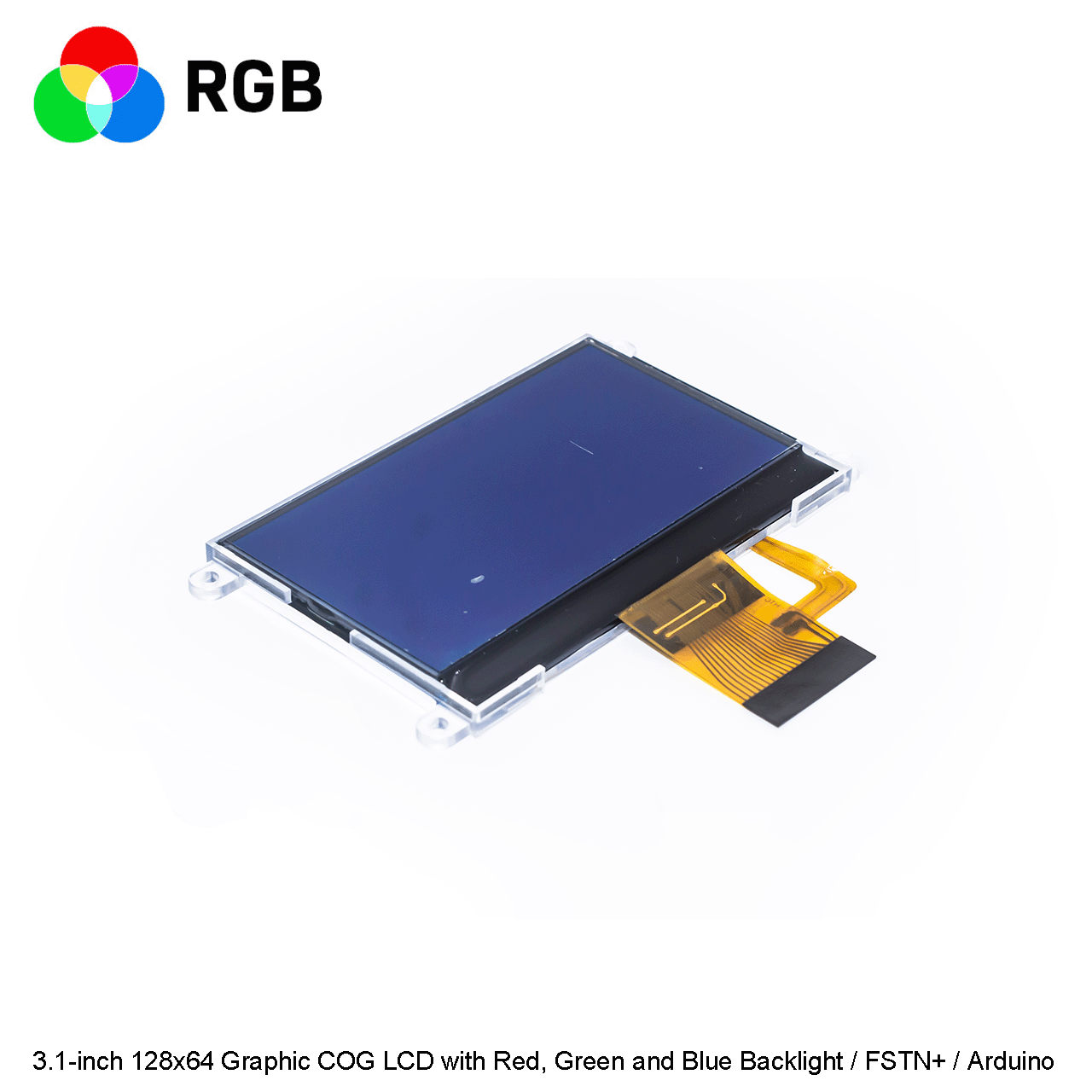 3.1 英寸 128x64图形COG LCD 显示屏 /红绿蓝背光的LCD/FSTN+/MCU 接口/ST7565R 控制器/Arduino