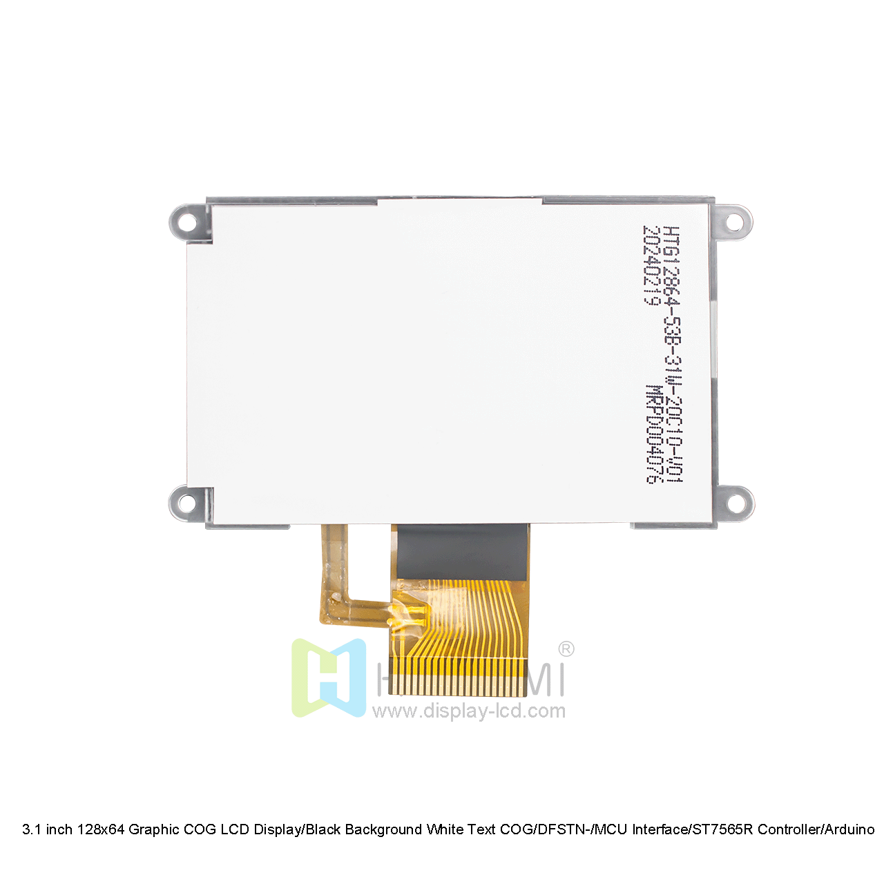 3.1 英寸 128x64图形COG LCD 显示屏/黑底白字COG/DFSTN-/MCU 接口/ST7565R 控制器/Arduino
