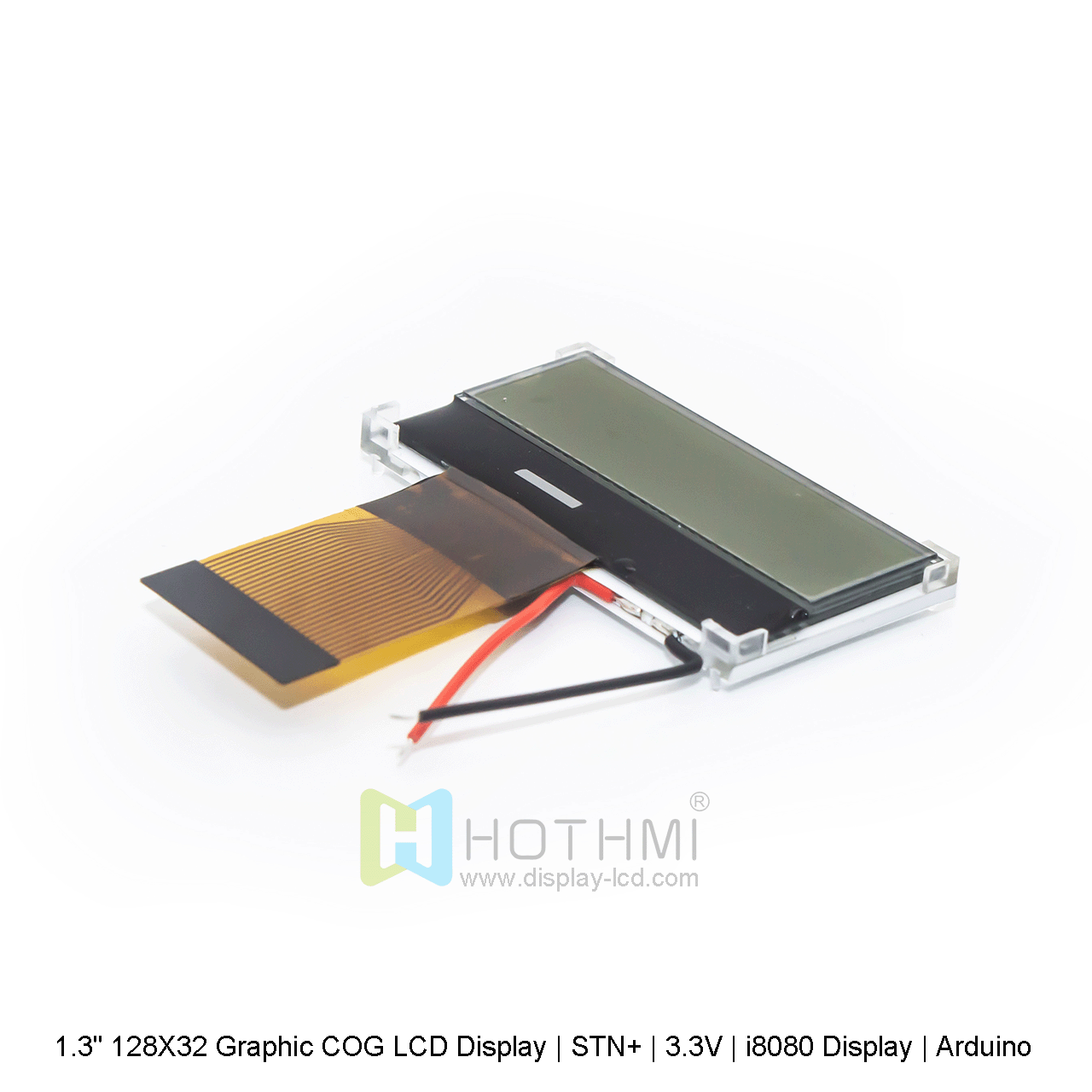 128x32 图形 COG LCD 显示屏，带黄绿背光