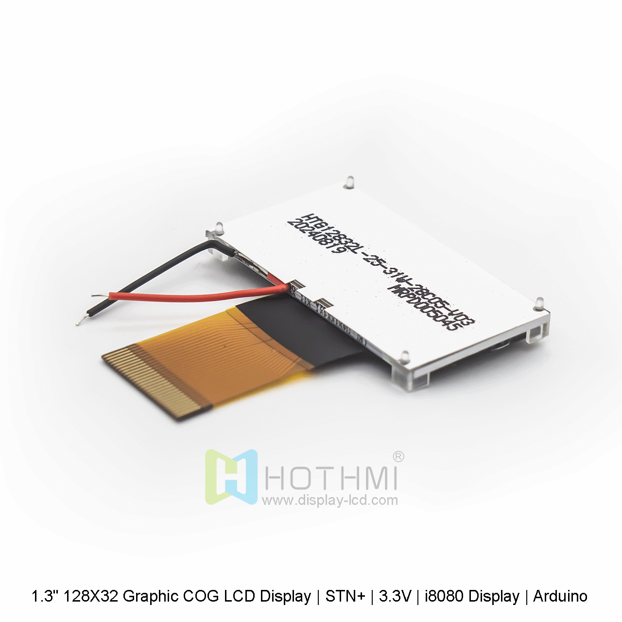 128x32 图形 COG LCD 显示屏，带黄绿背光