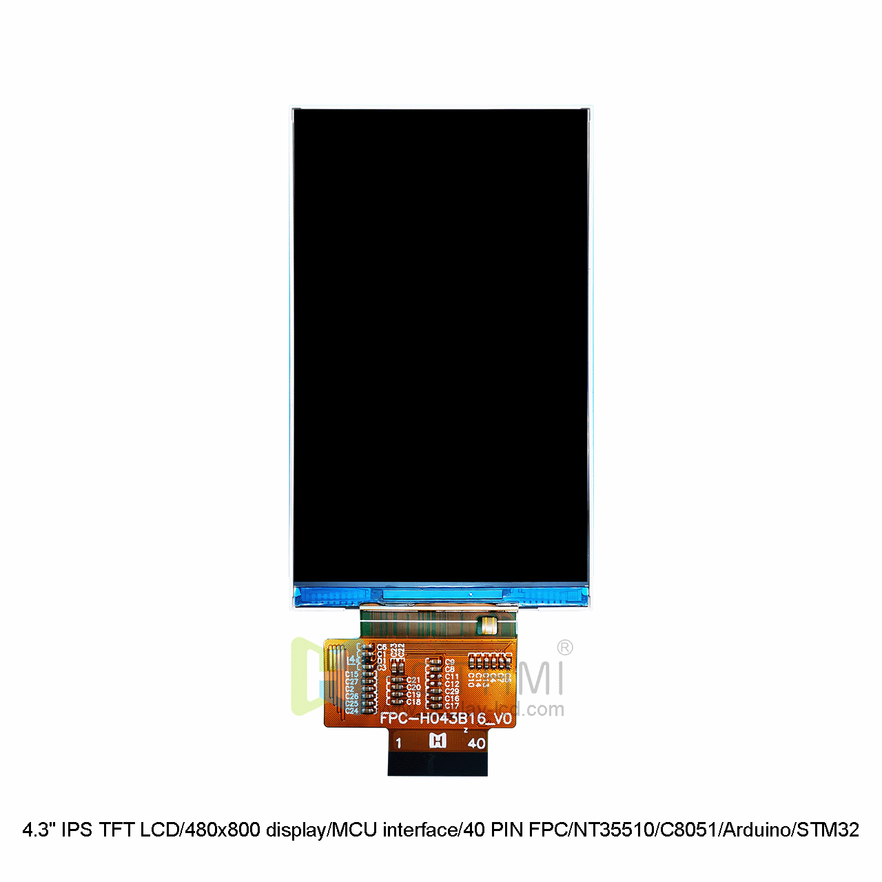 4.3英寸IPS TFT LCD | 480x800 MCU显示屏 | NT35510