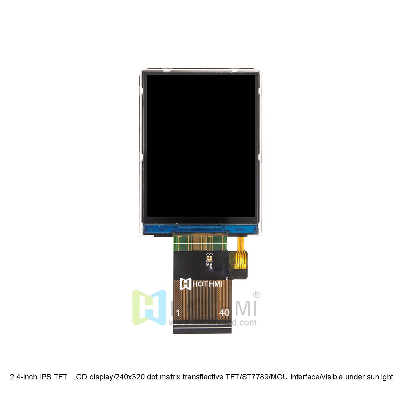 2.4 英寸半透半反射式 TFT LCD 显示屏 | 240x320 阳光下可读