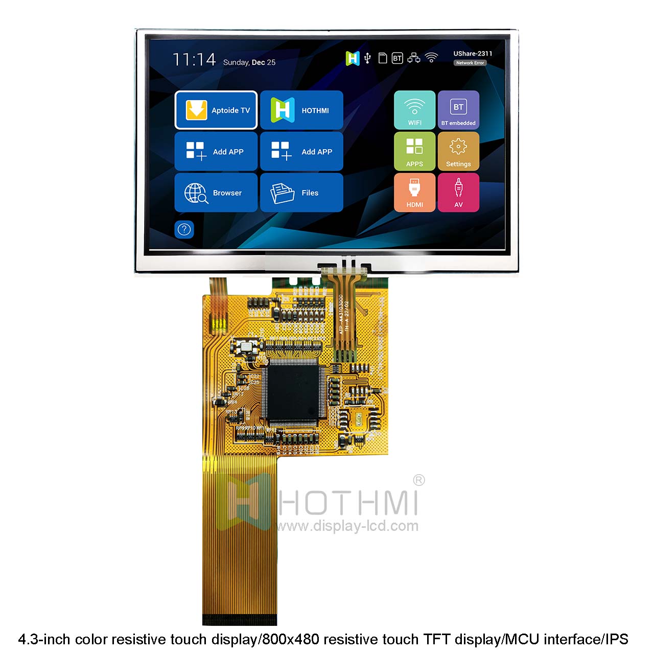 4.3 Inch TFT LCD Display With RTP