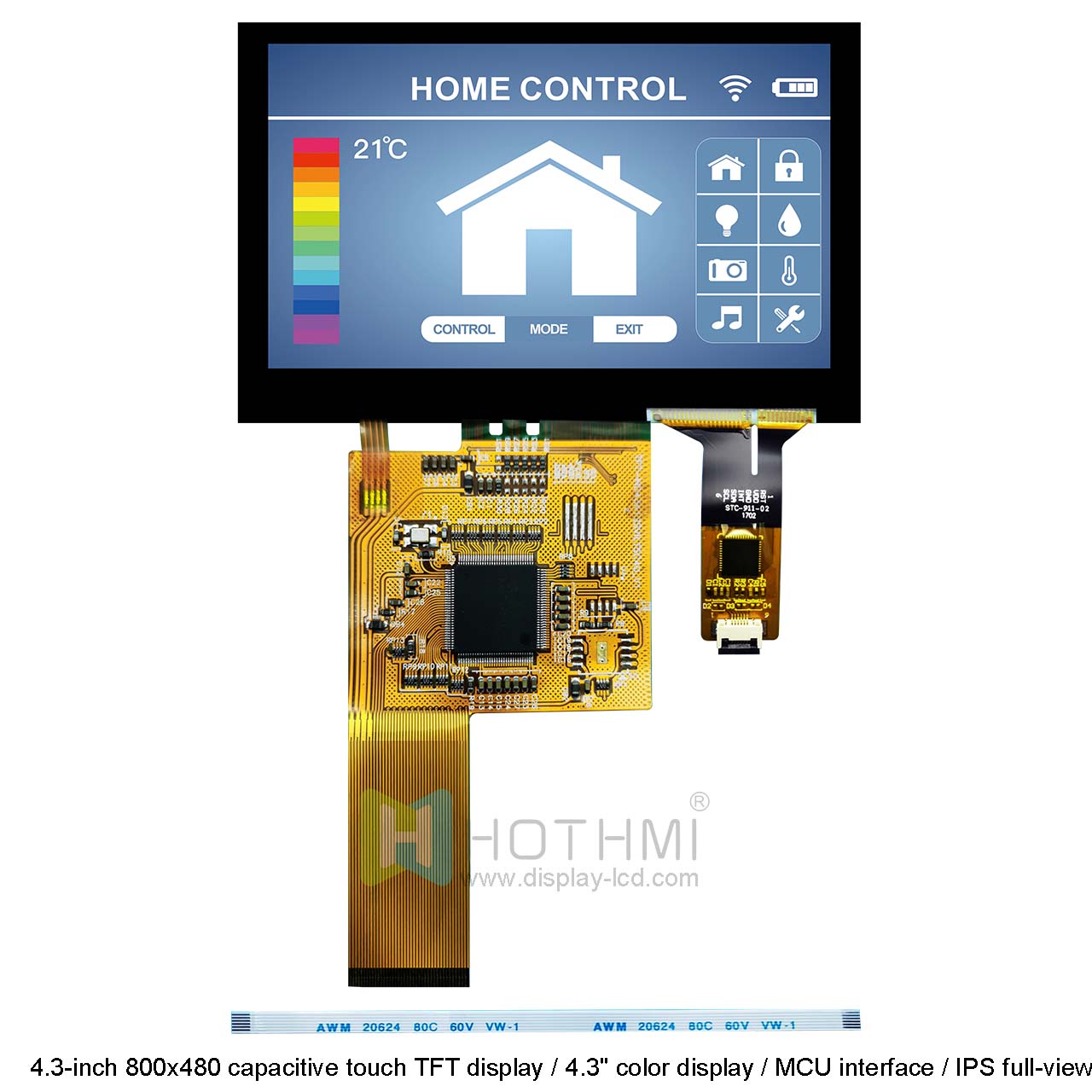 4.3 Inch TFT display | Capacitive Touchscreen MCU interface 