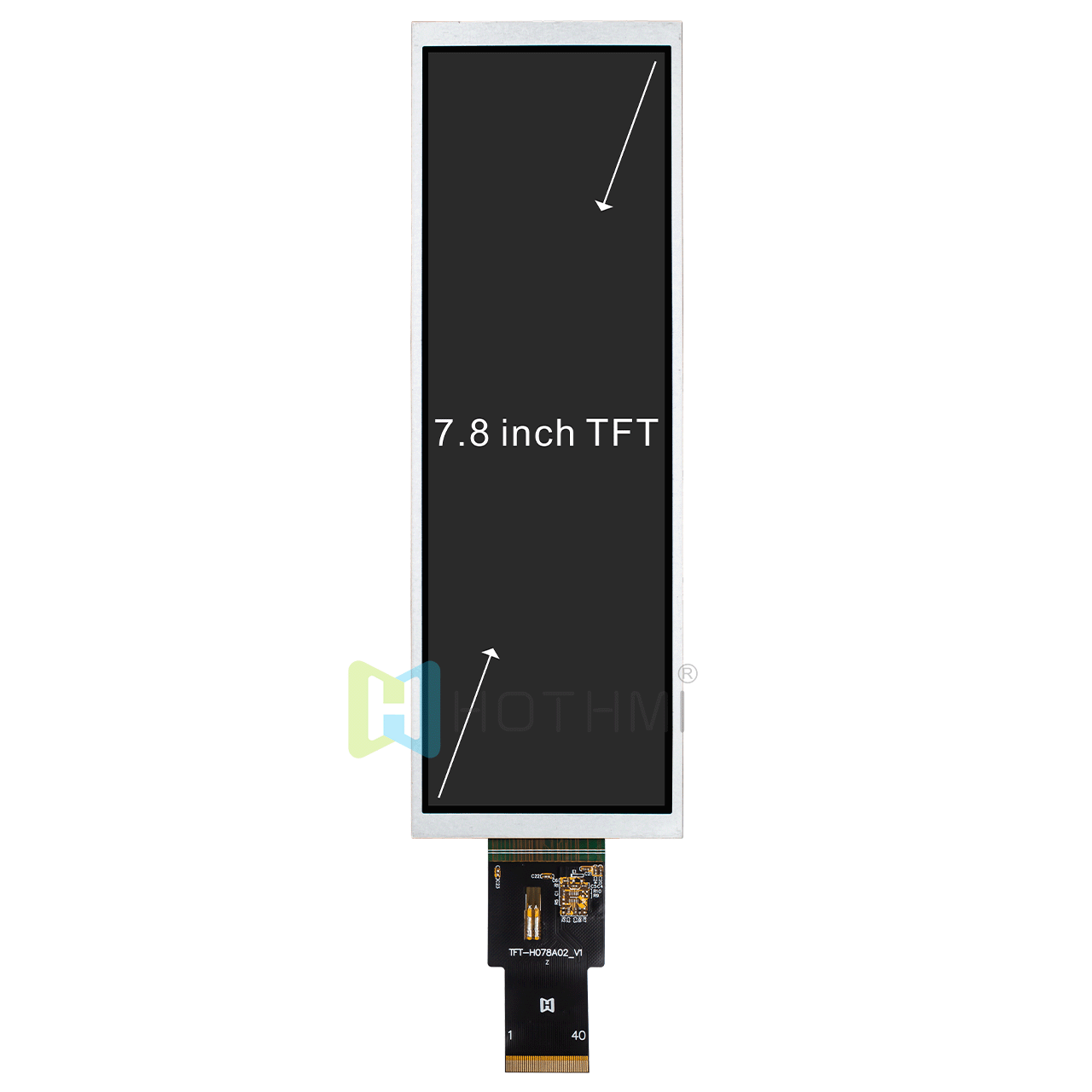 7.8寸 TFT LCD | 400x1280 带 LVDS 接口阳光下可读