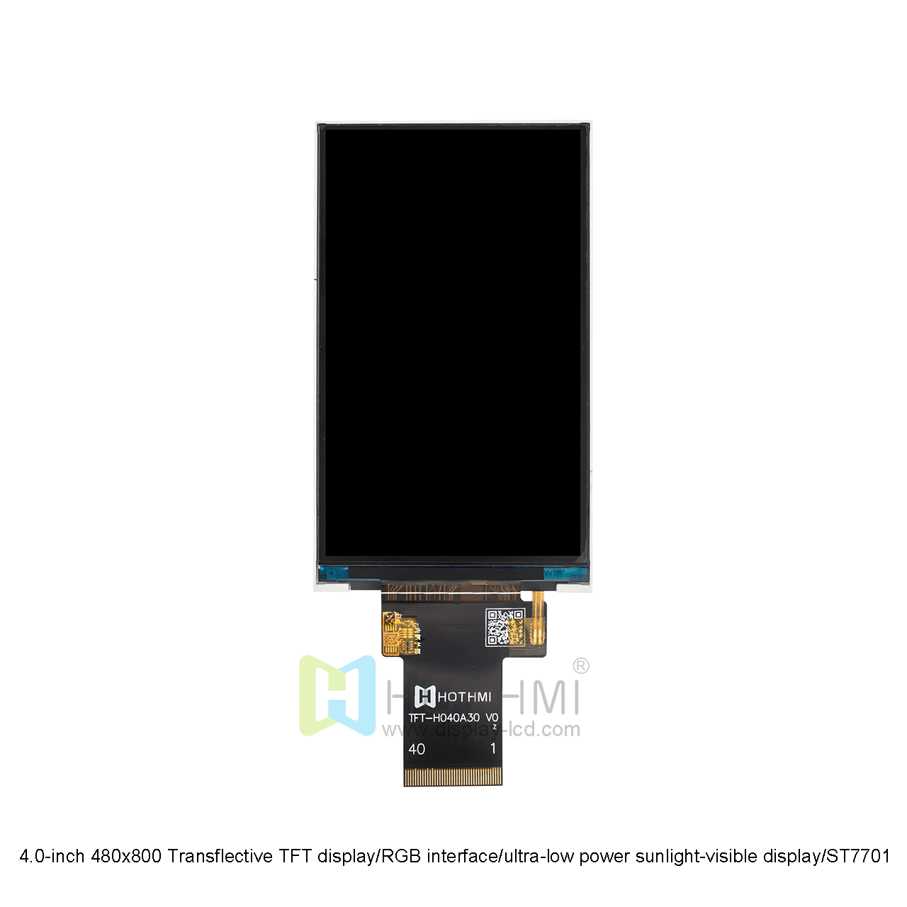 4 Inch Transflective TFT LCD Display - 480x800 Resolution - ST7701 Controller