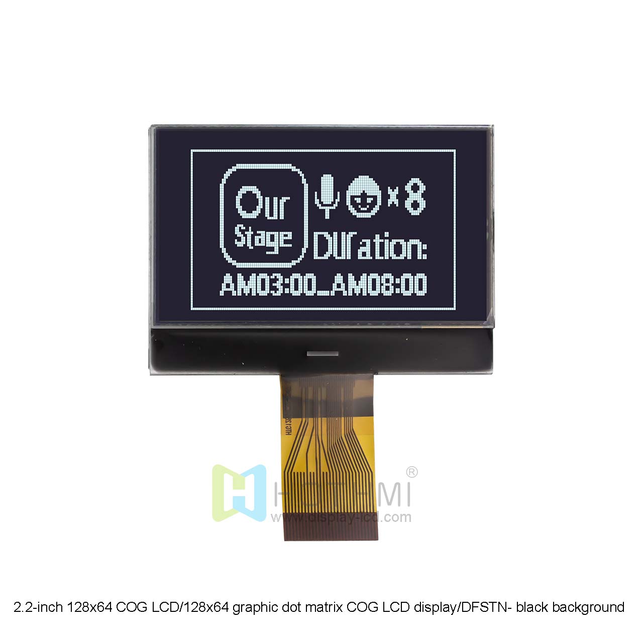 2.2寸128x64 COG LCD/128x64 图形点阵COG LCD显示屏/DFSTN- 黑底白字/ST7567控制器/Arduino