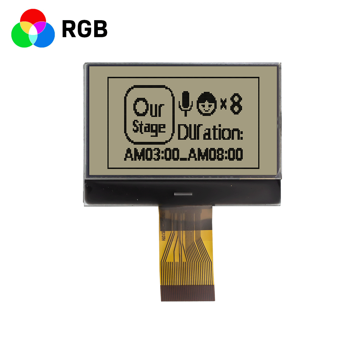 2.2寸128x64 图形点阵COG LCD显示屏/FSTN+红绿蓝背光显示屏/ST7567控制器/Arduino/3.3V