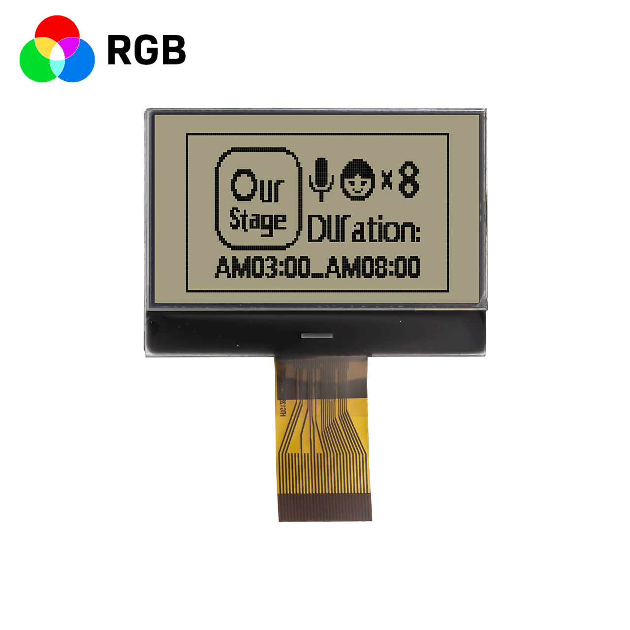 2.2寸128x64 图形点阵COG LCD显示屏/FSTN+红绿蓝背光显示屏/ST7567控制器/Arduino/3.3V