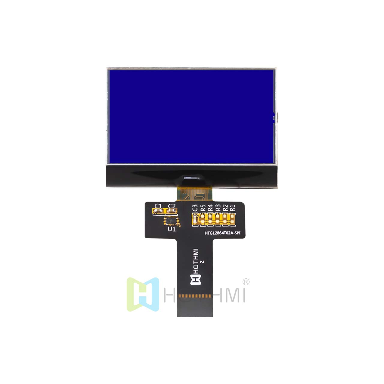 COG图形点阵 2.2 英寸 128x64  | STN- | 蓝底白字 |  SPI | Arduino
