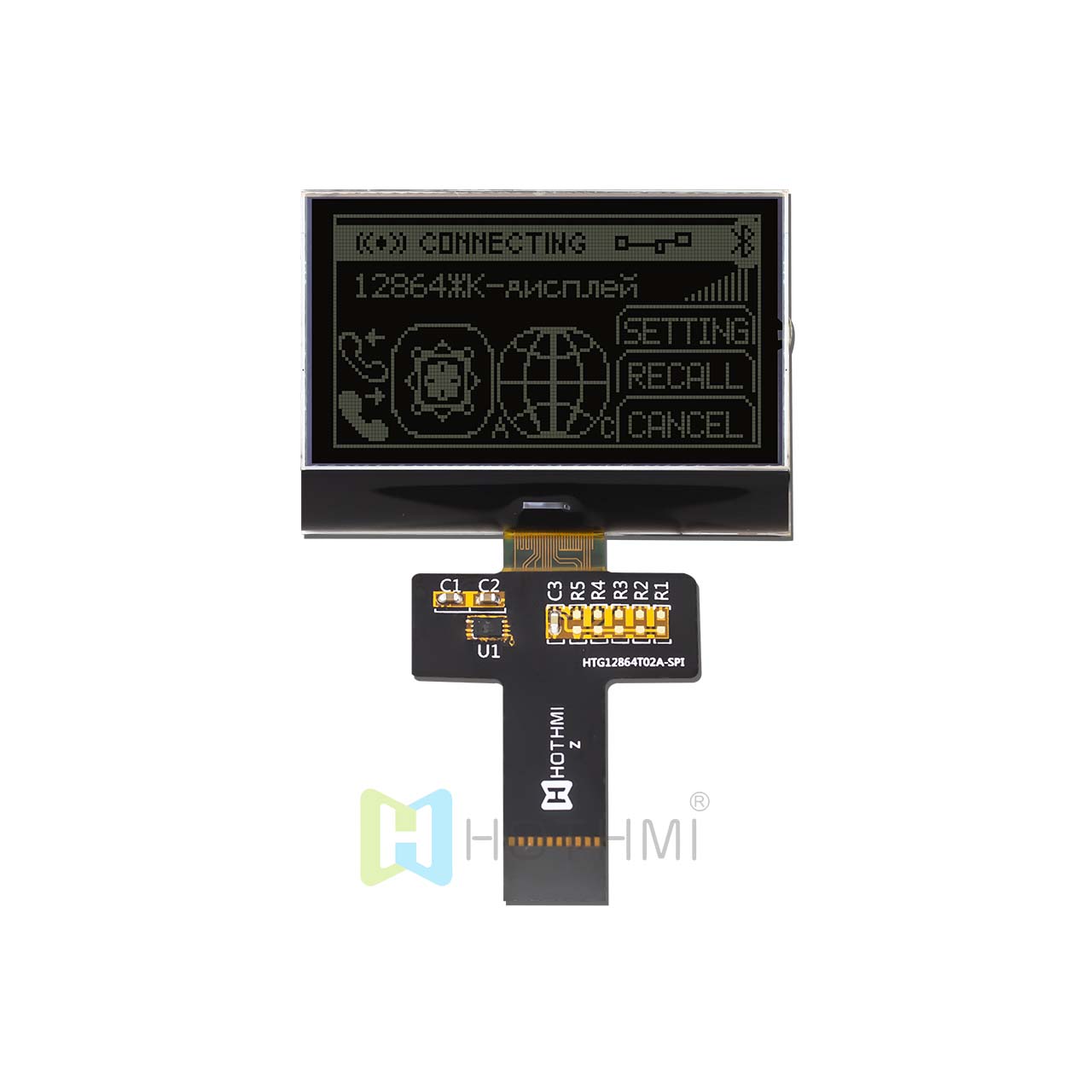 图形 COG 2.2 英寸 128x64  | DFSTN- | 黑底白字 |  SPI | ST7567 | Arduino