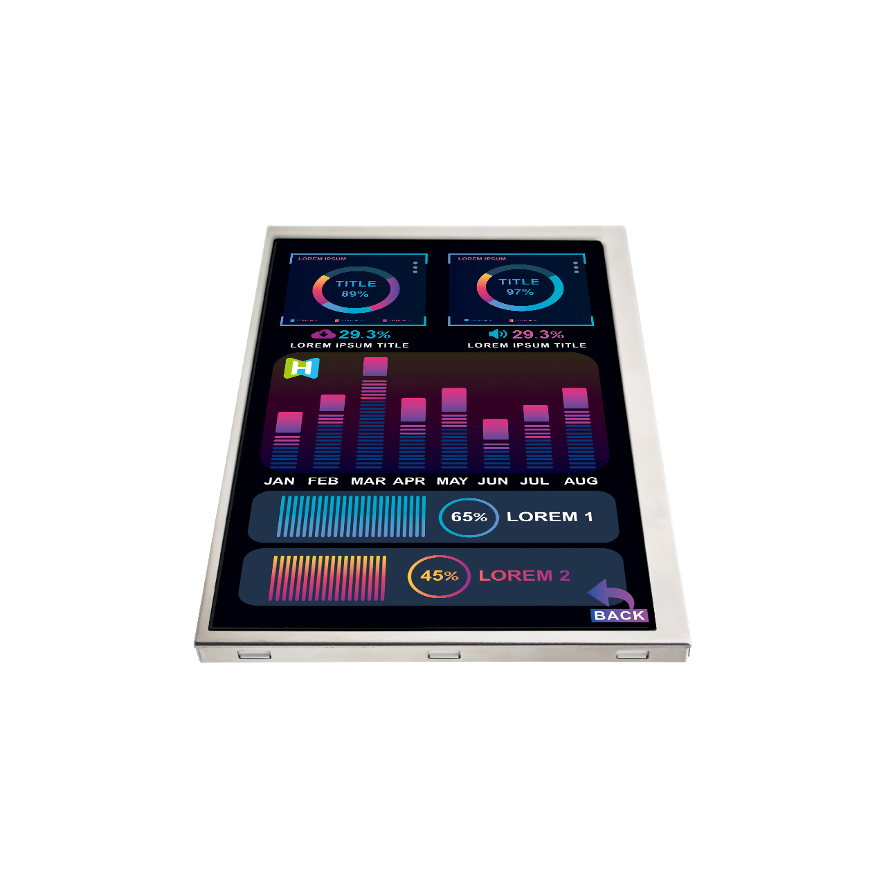 5.7 英寸阳光下可读 IPS TFT 液晶显示屏 - 640x480 分辨率带 LVDS 接口