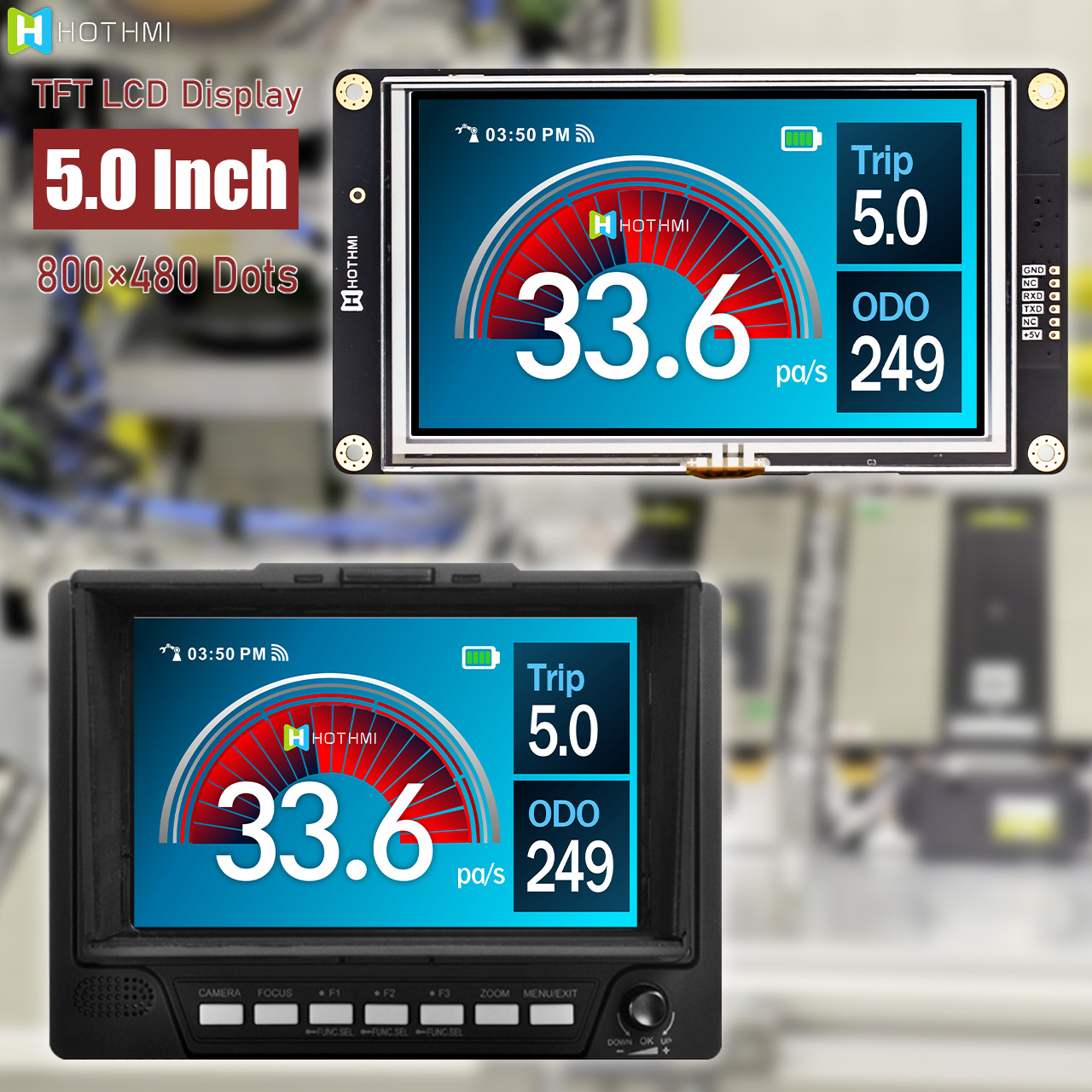 5英寸智能TFT液晶模块|UART电阻式触摸屏