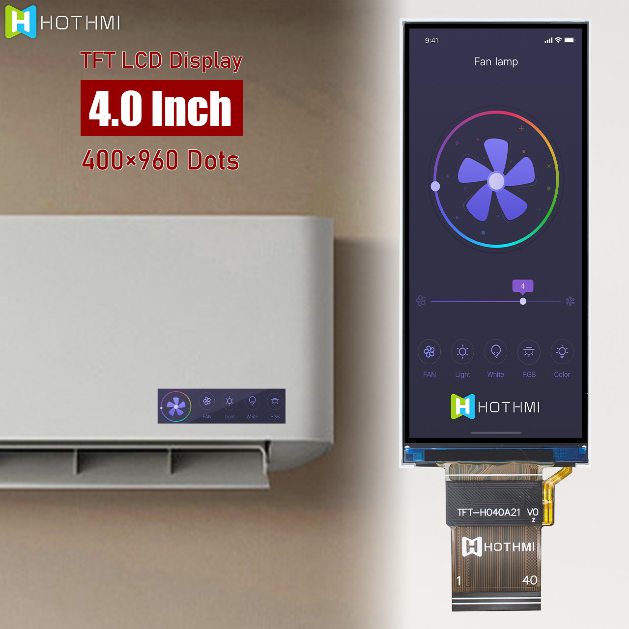 4英寸液晶显示屏 | 400x960分辨率，带RGB接口