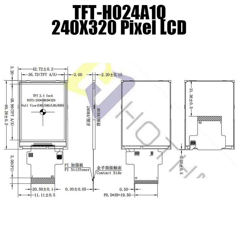 2.4英寸彩色TFT LCD显示屏,适用于Arduino