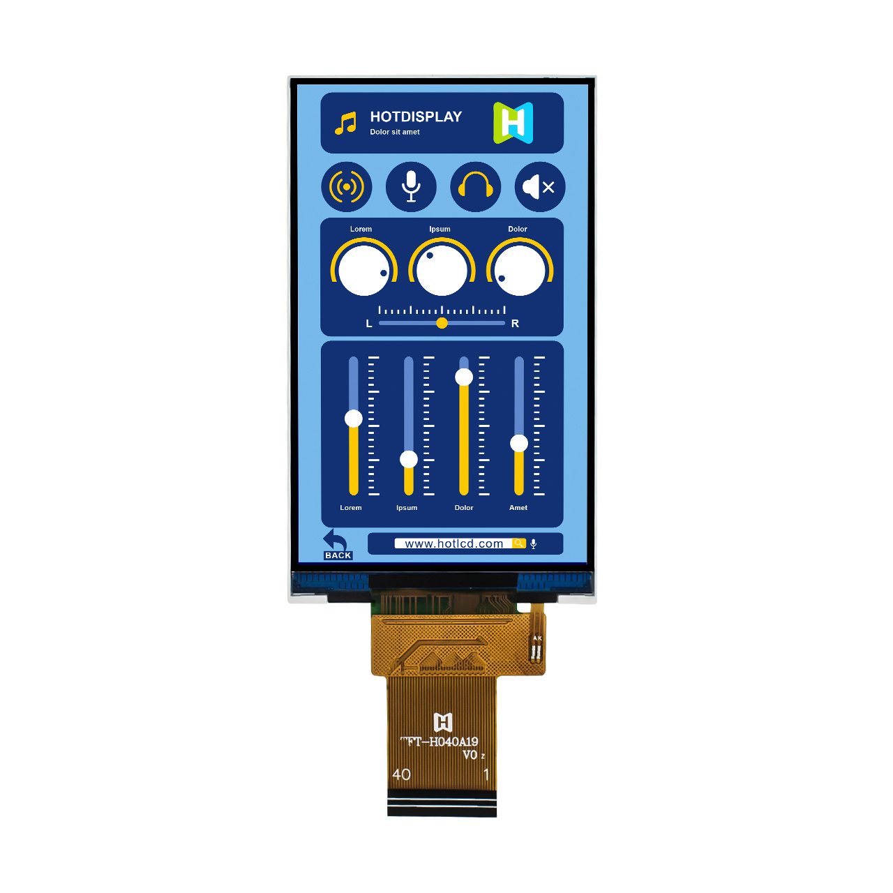 4寸TFT LCD 显示屏 | 分辨率 480x800 | RGB 接口