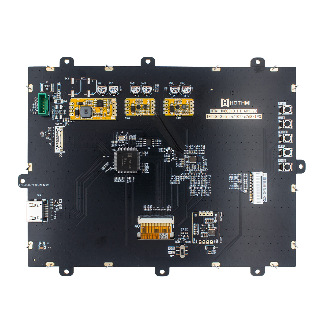 8.0寸TFT LCD显示模块-1024x768 液晶模组树莓派