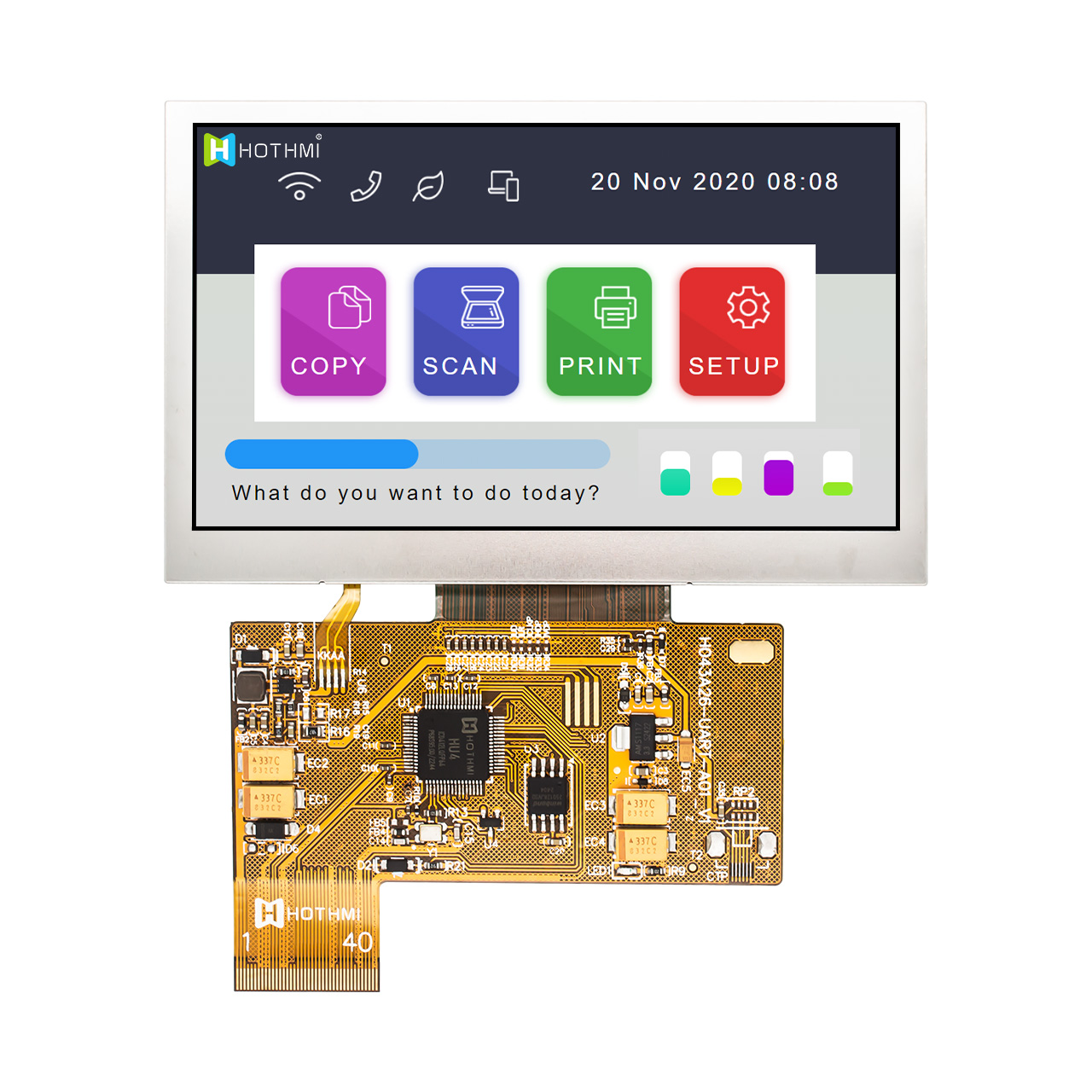 4.3 英寸智能 TFT 显示屏 | 800x480 分辨率阳光下可读