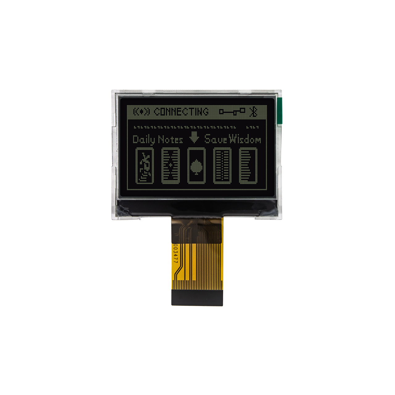 2.0英寸128x64COG液晶显示屏 |DFSTN- 黑底白字LCD | Arduino