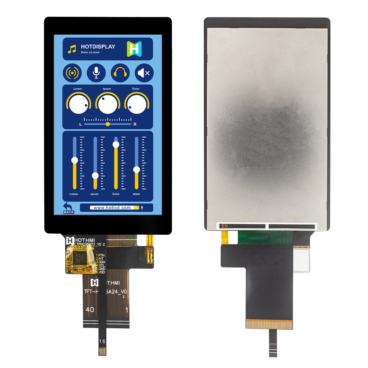 3.5寸RGB接口电容触摸显示屏