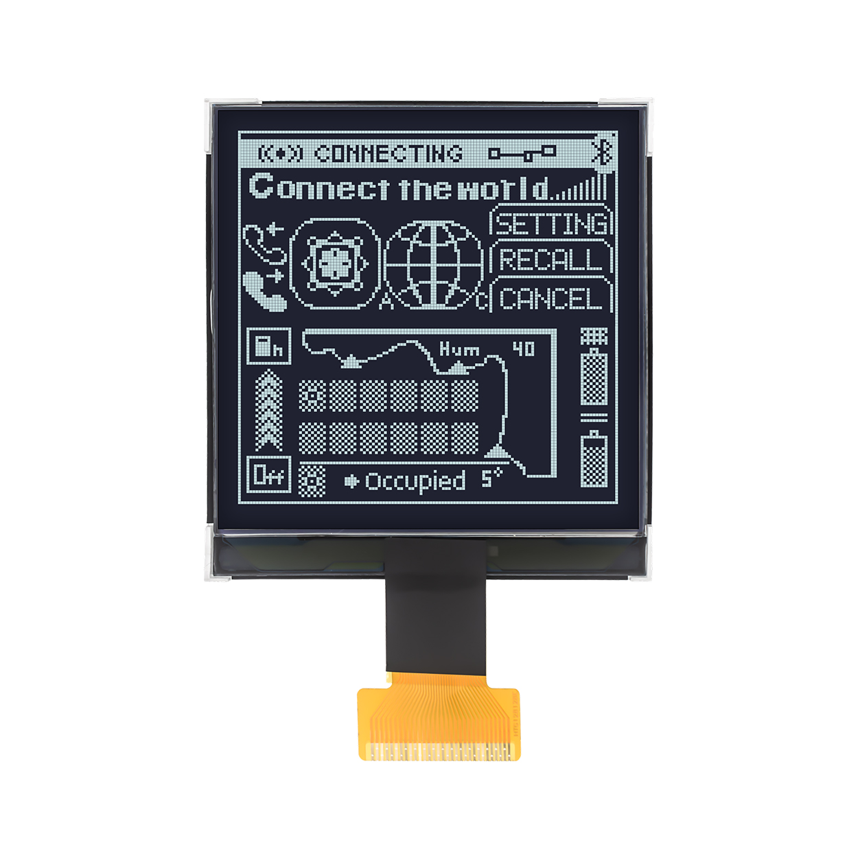 3.3 inch 128x128 graphic COG LCD display | DFSTN-white background black text dot matrix display | Arduino