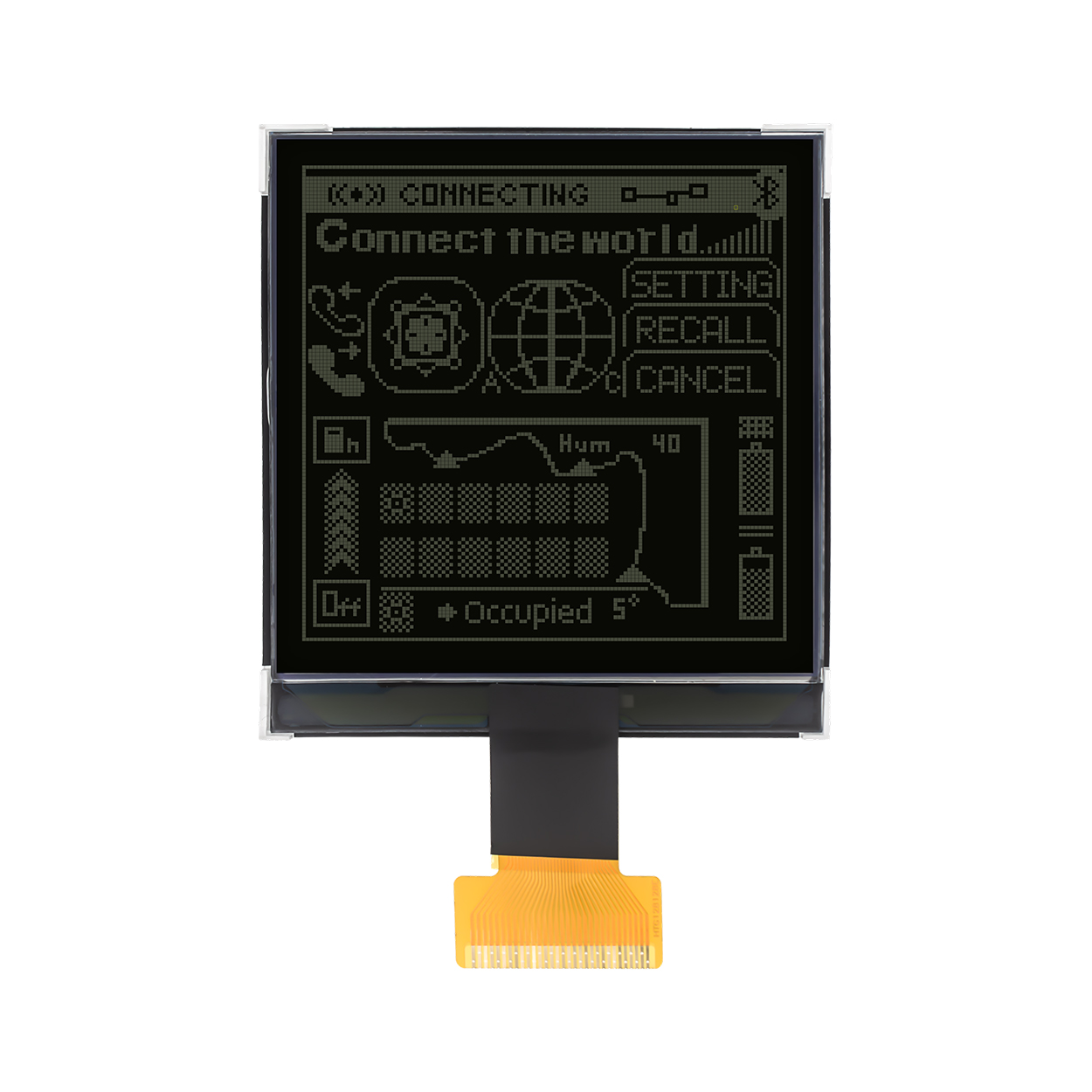 3.3 inch 128x128 graphic COG LCD display | DFSTN-white background black text dot matrix display | Arduino