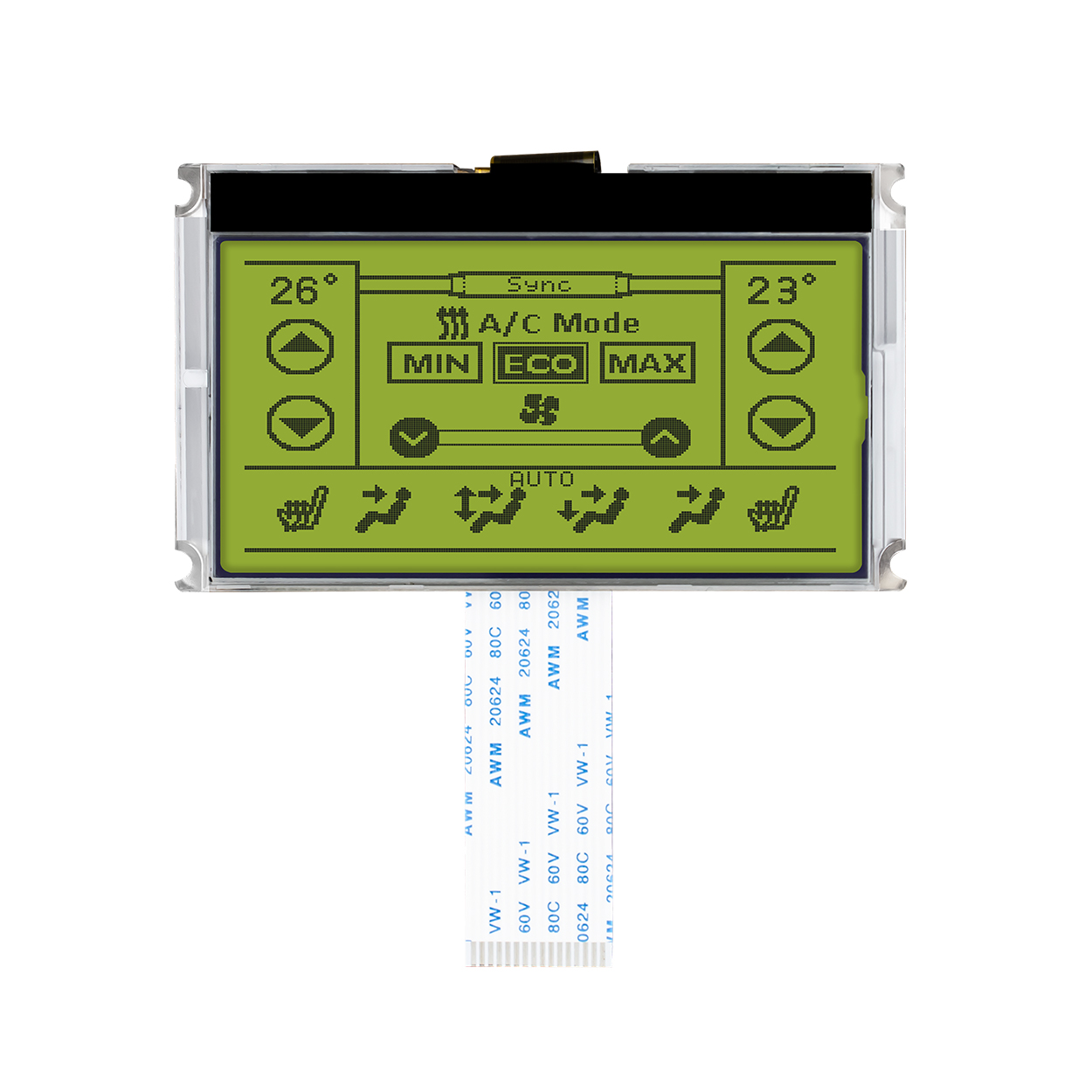 图形 LCD 模块 | STN+ | 3.2寸240X120 黄绿背光 | UC1608 | MCU | Arduino | 3.3V