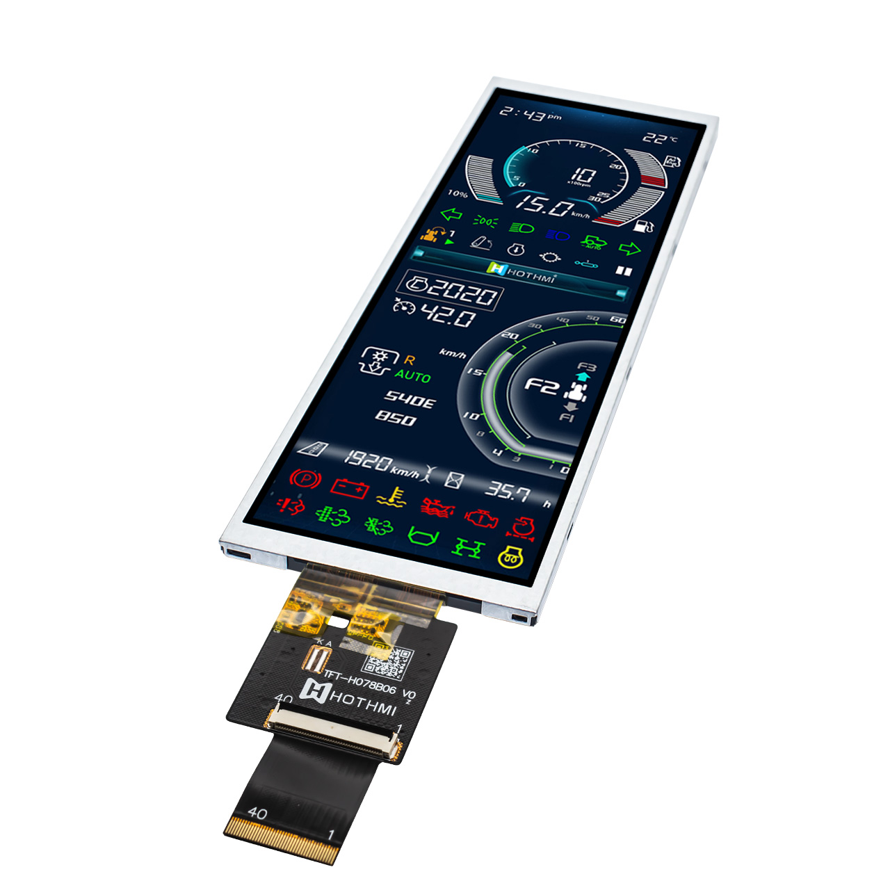 7.8-inch Sunlight Readable TFT LCD Display with Capacitive Touch Screen | MIPI DSI Interface