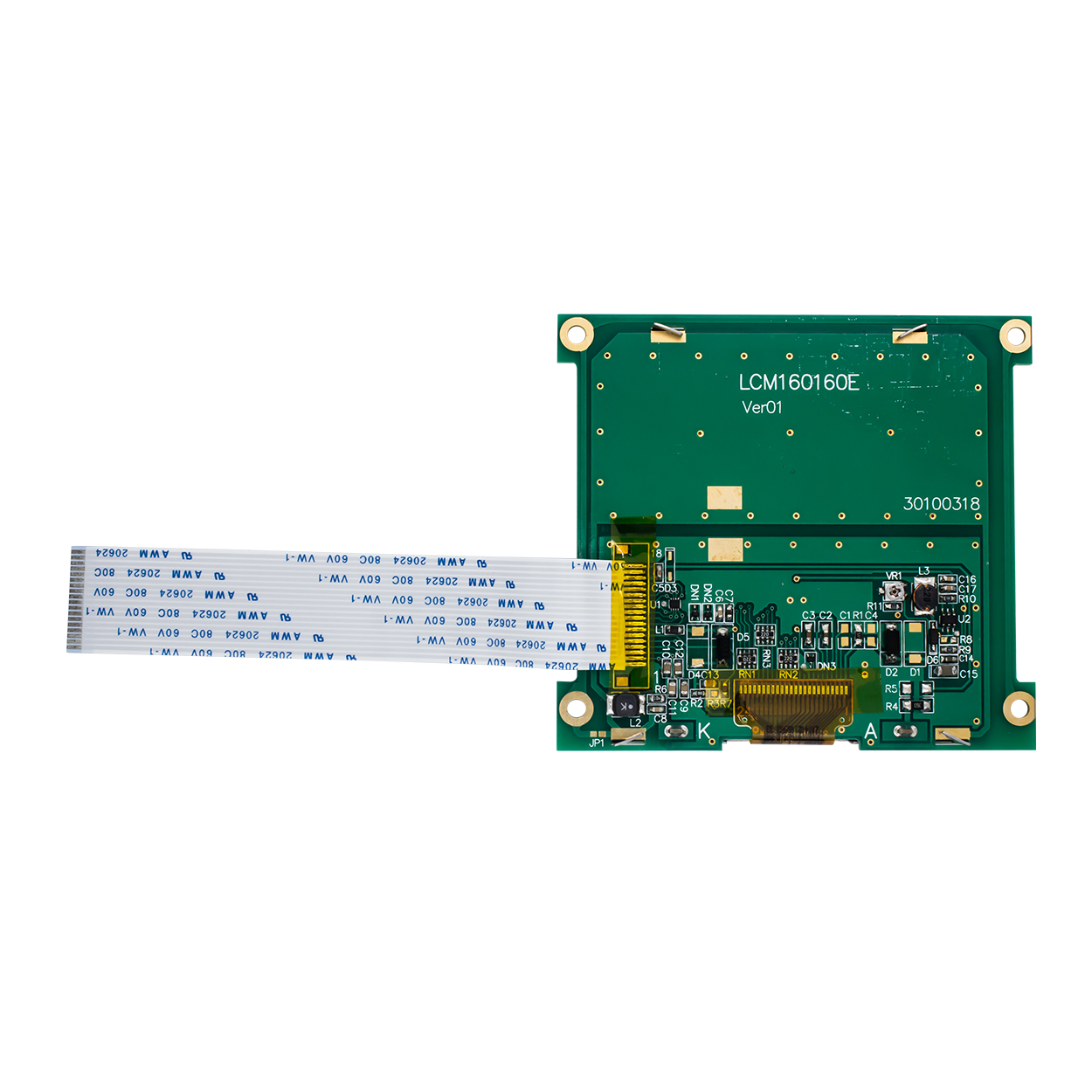 图形 LCD 模块 | DFSTN- |3.3寸160X160 黑底白字 | UC1698 | MCU | Arduino | 3.3V