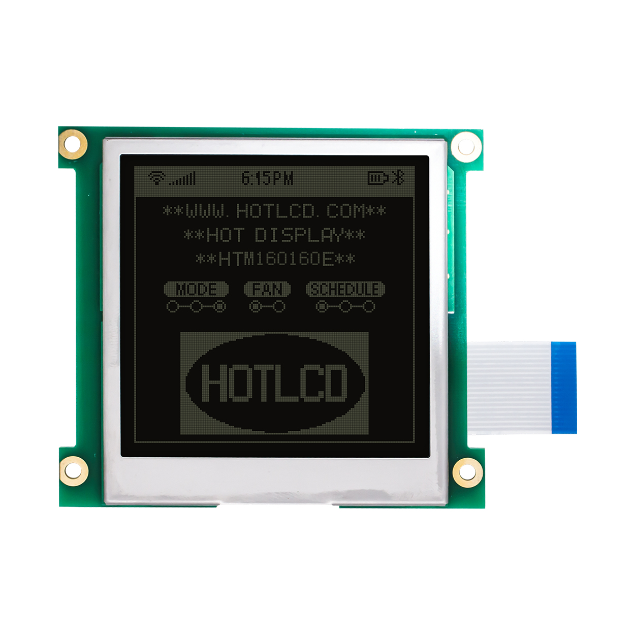 图形 LCD 模块 | DFSTN- |3.3寸160X160 黑底白字 | UC1698 | MCU | Arduino | 3.3V