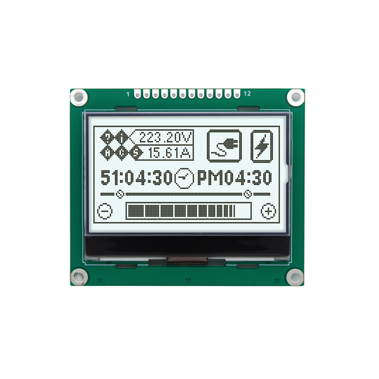 图形 LCD显示模组 | FSTN+|2.4寸132x64 白底灰字| ST7567 | SPI | Arduino | 3.3V