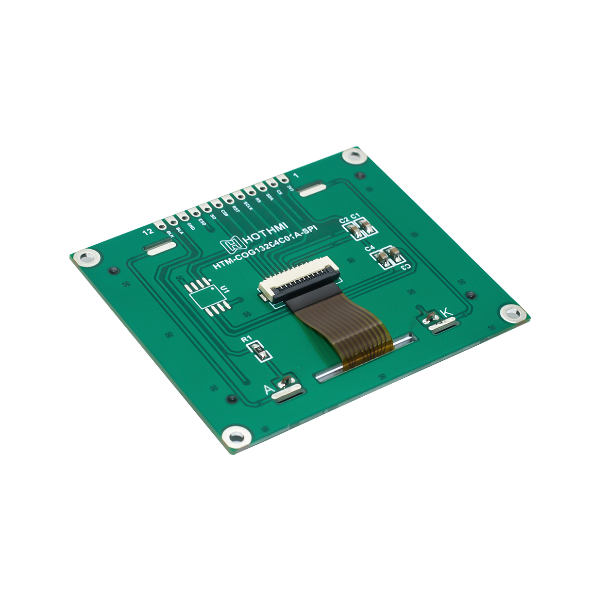 图形 LCD显示模组 | STN+黄绿 | 2.4寸132x64 黄绿背光 | ST7567 |SPI | Arduino | 3.3V