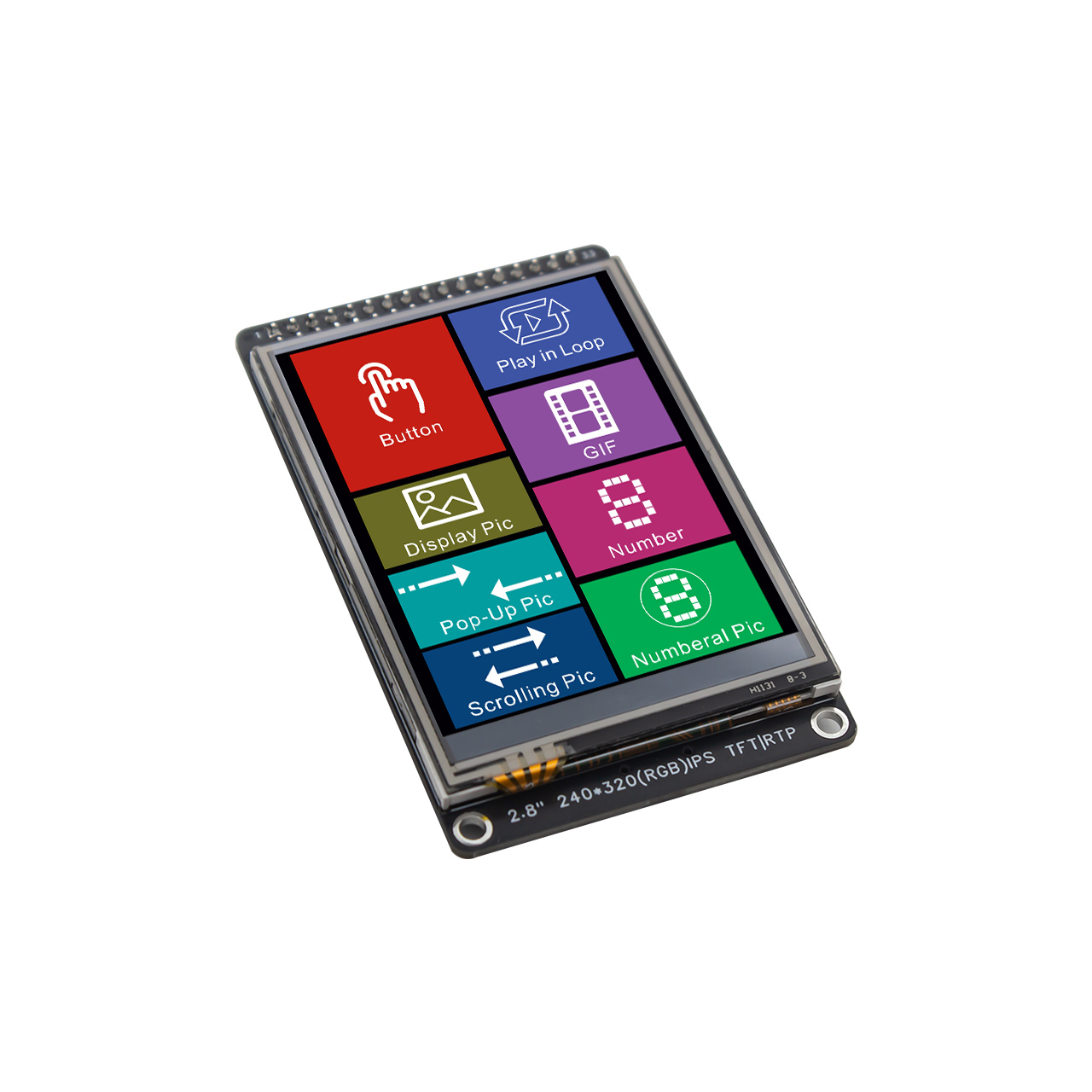 适用于 Arduino 的 2.8 英寸 TFT LCD 显示屏，带 RTP