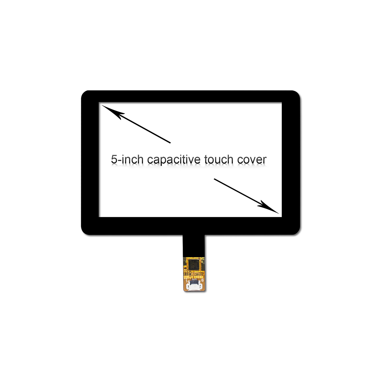 5.0 英寸CTP-GT911控制器电容触摸面板- I2C接口大盖板触控屏