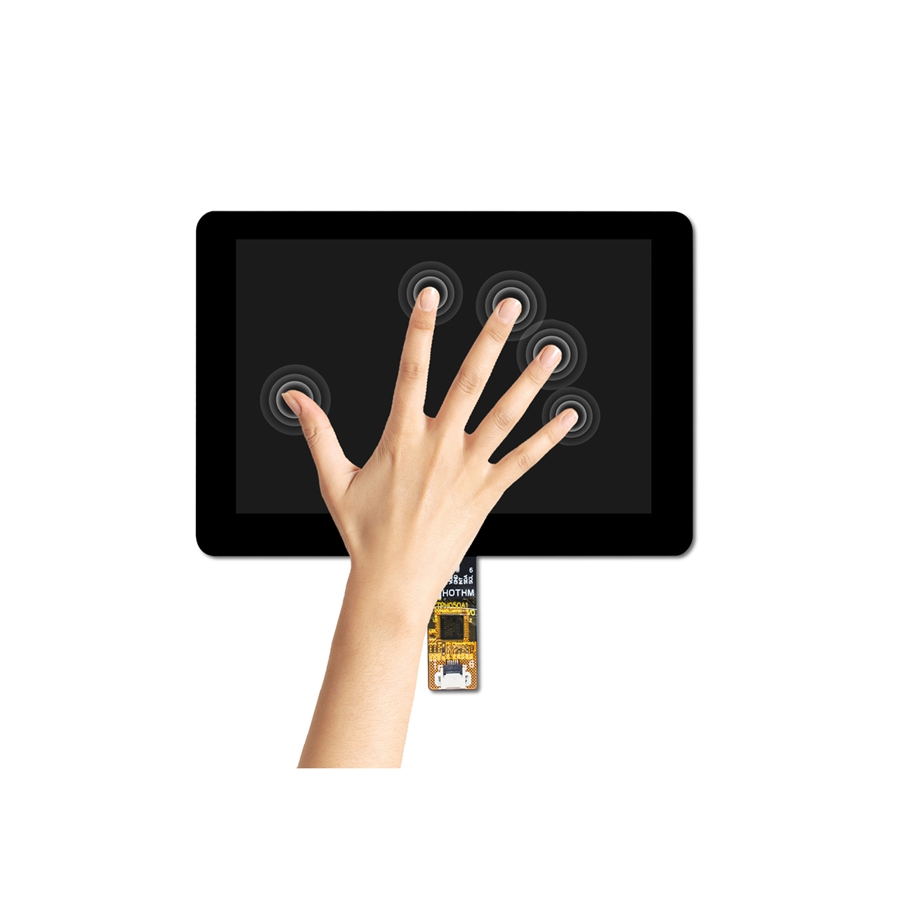 5.0 英寸CTP-GT911控制器电容触摸面板- I2C接口大盖板触控屏