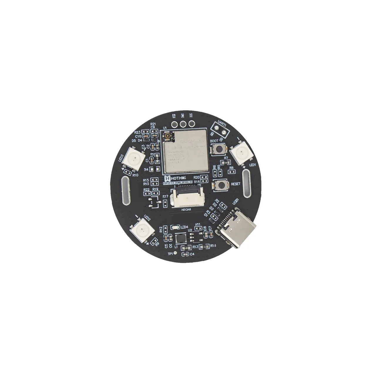 ESP32-C3 1.3英寸圆形TFT LCD模块，带GC9A01控制器
